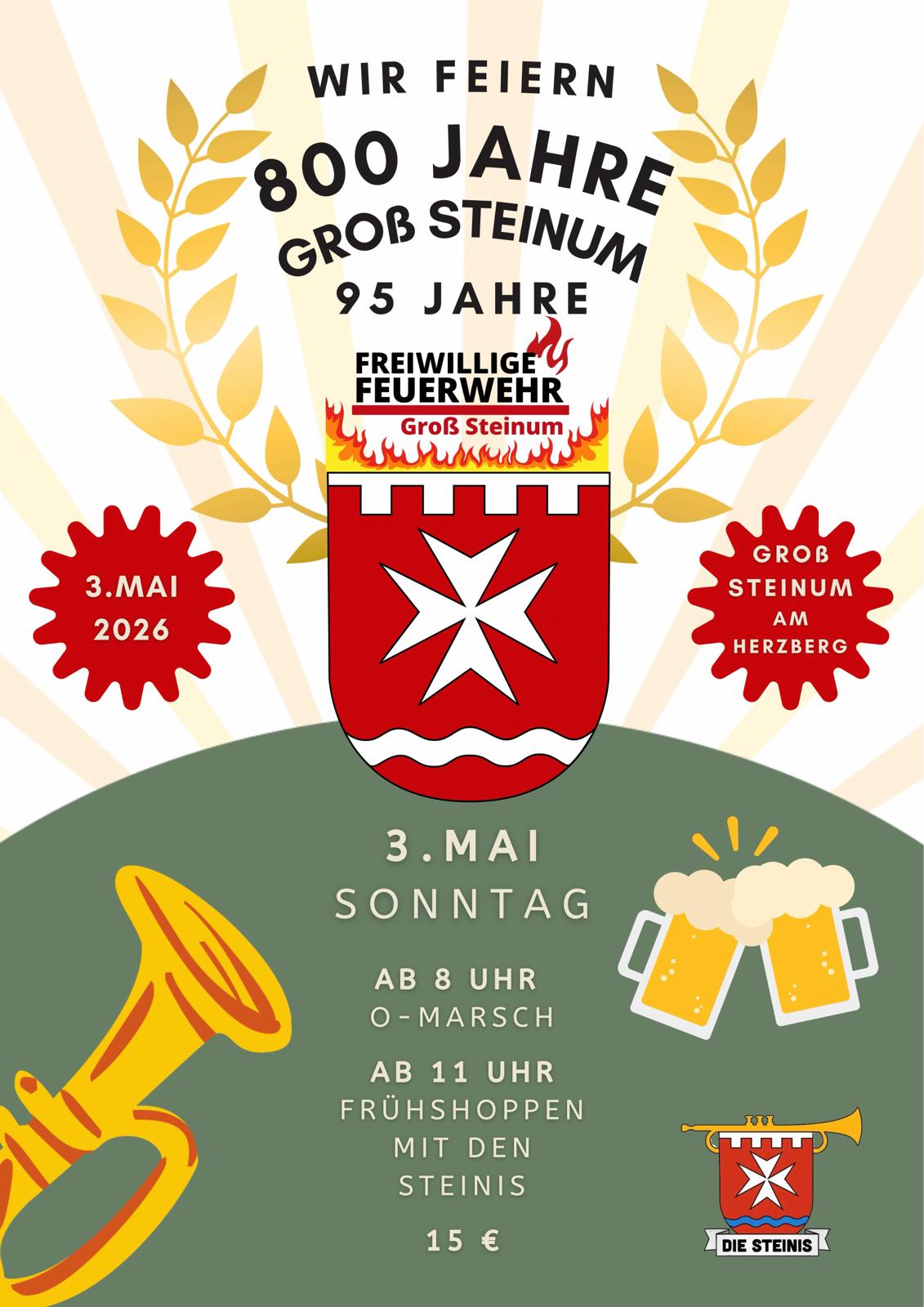 800 Jahre Groß Steinum Banner